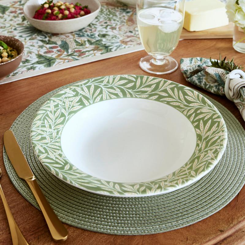 Spode Morris & Co pastatallrik 26 cm Willow grön