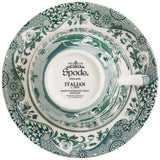 Spode Heritage Green Italian tekopp + fat 20 cl grön/vit