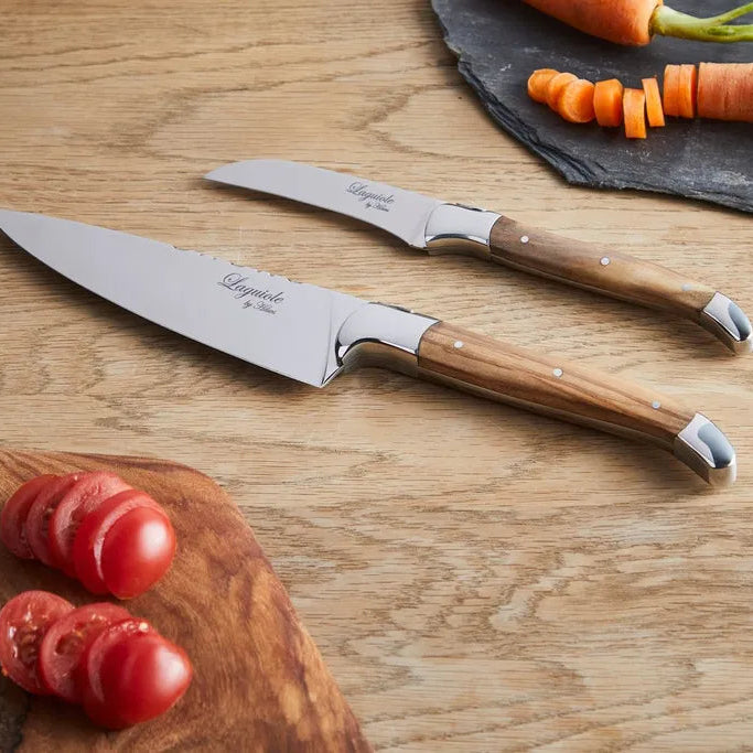 Laguiole By Hâws Knife Knivset 2 delar (Kockkniv + Skalkniv) Olivträ