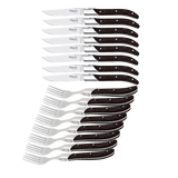 Laguiole By Hâws Grillkniv och grillgaffel 16 delar wengé