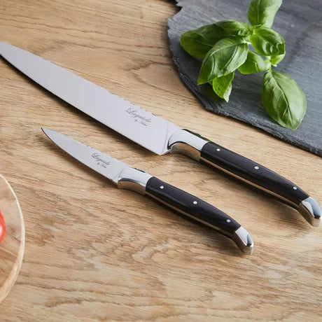 Laguiole By Hâws knivset 2 delar skalkniv & kockkniv svart