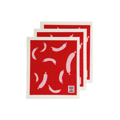 Happy Sinks x Papu Nedbrytningsbar Disktrasa Röd - Kockensval