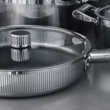 Vargen & Thor Glima traktörpanna 28 cm med lock blankt stål