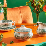 Spode Heritage Green Italian sockerskål med lock 25 cl grön/vit
