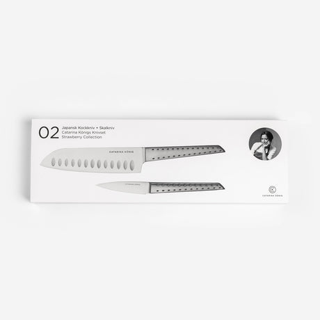 Catarina König Knivset 2 delar Japansk kockkniv & skalkniv Strawberry