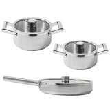 Vargen & Thor Glima grytset 3 delar blankt stål