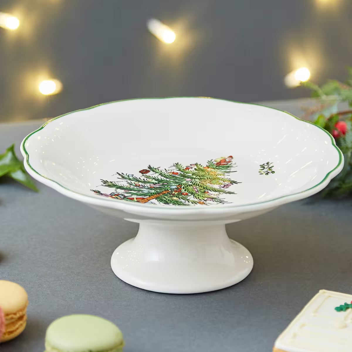 Spode Christmas Tree godisskål på fot