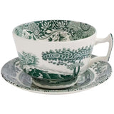 Spode Heritage Green Italian frukostkopp + fat 28 cl grön/vit