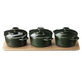 Sabor Minigryta serveringsset 3-pack 0,3 L natur/mörkgrön