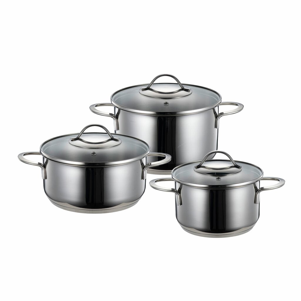 Modern House Kitchen Essentials grytset 3 delar med lock blank