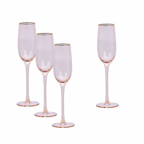 Modern House Soft Pink Champagneglas 22 cl 4 - pack - Kockensval