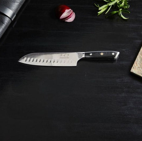 Damaskus By Haws Santokukniv 32 cm svart