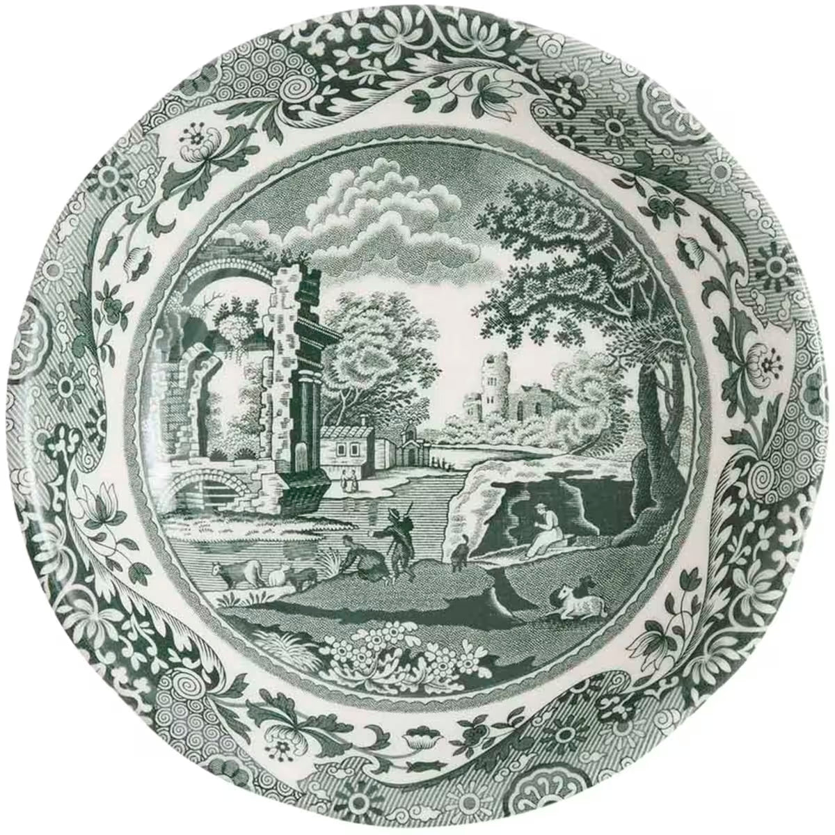 Spode Heritage Green Italian skål 15 cm, grön/vit
