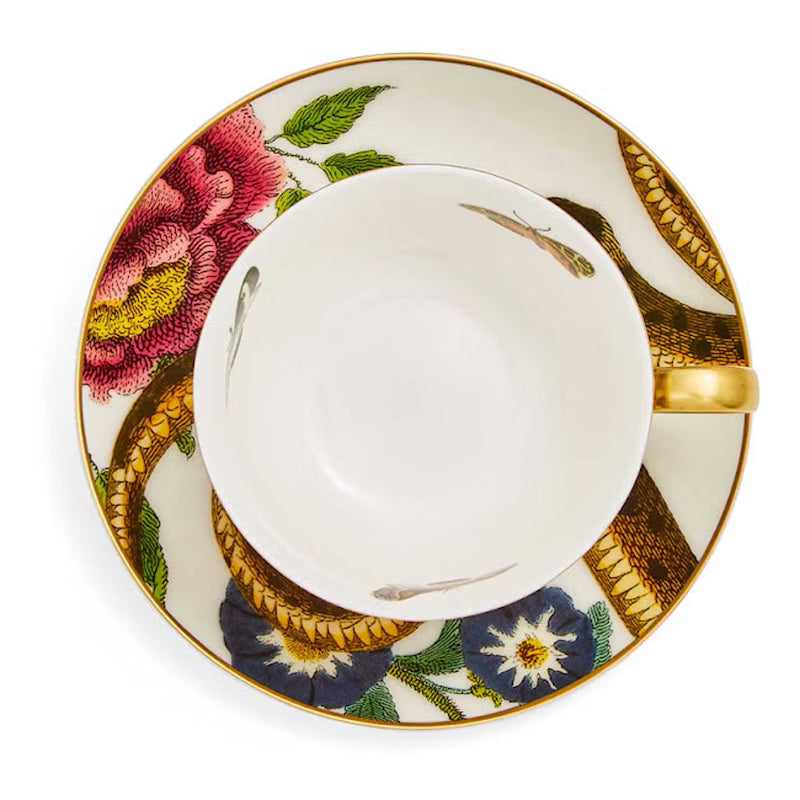 Spode Creatures of Curiosity Tekopp med fat 20 cl White/Leo