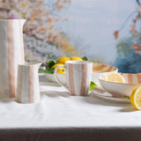 Stiernholm Stripe Assiett 22 cm Vit Rosa
