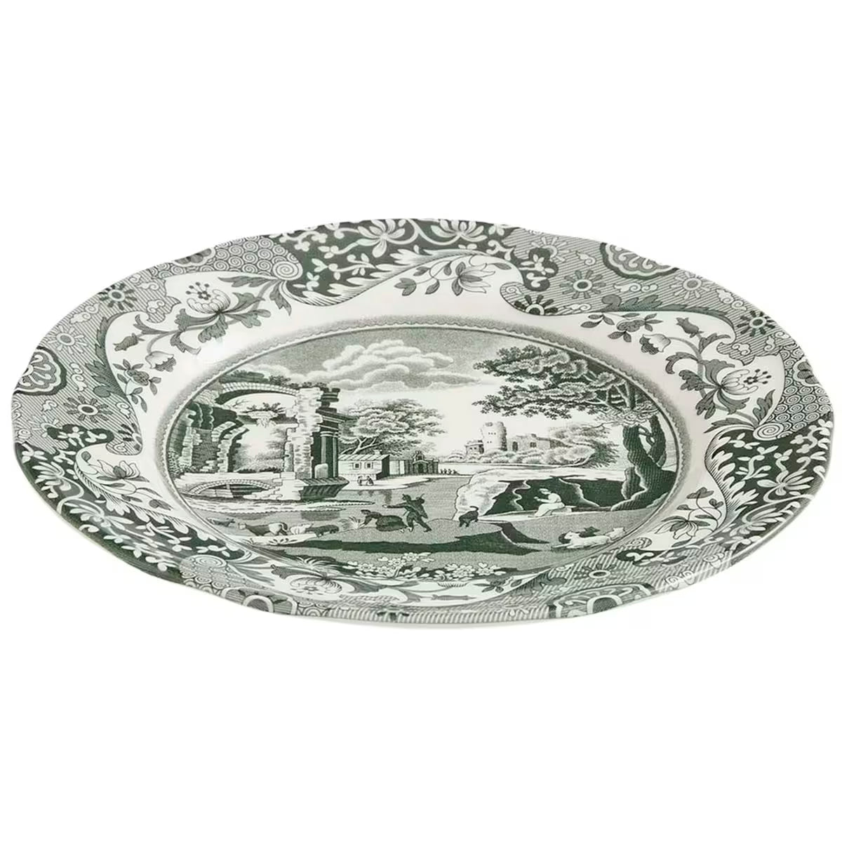Spode Heritage Green Italian tallrik 20 cm grön/vit