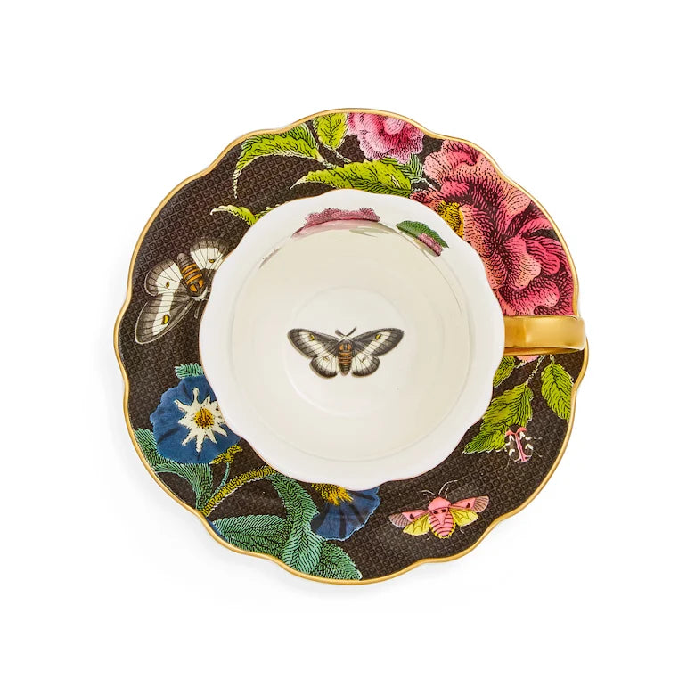 Spode Creatures of Curiosity Tekopp med fat 25 cl Snake/Black