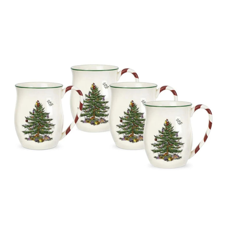 Spode Christmas Tree mugg 40 cl 4-pack polkagris