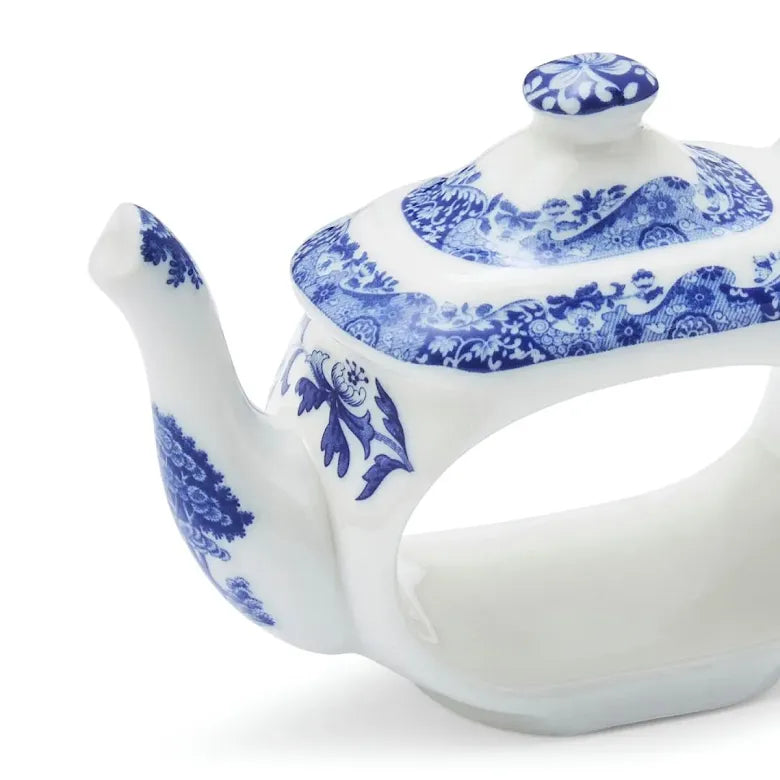 Spode Blue Italian servettring 4-pack blå/vit