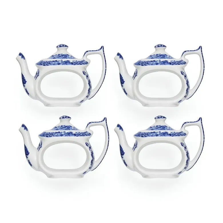 Spode Blue Italian servettring 4-pack blå/vit