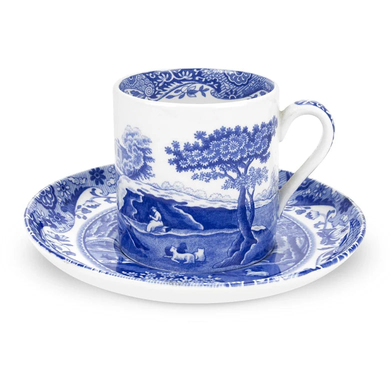 Spode Blue Italian espressokopp med fat 9 cl