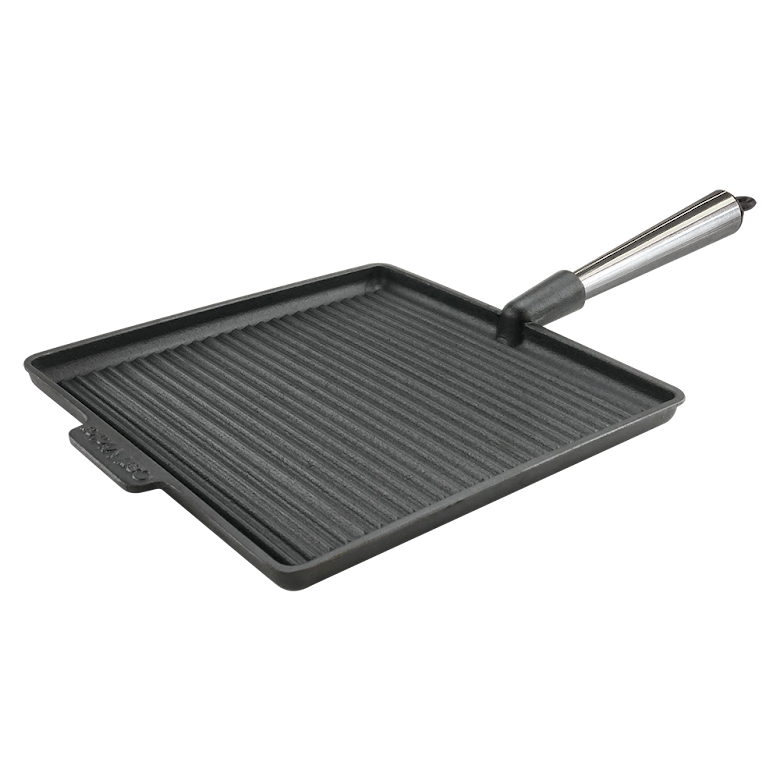 Carl Victor Fyrkantig Grillpanna gjutjärn 28 cm Stålhandtag