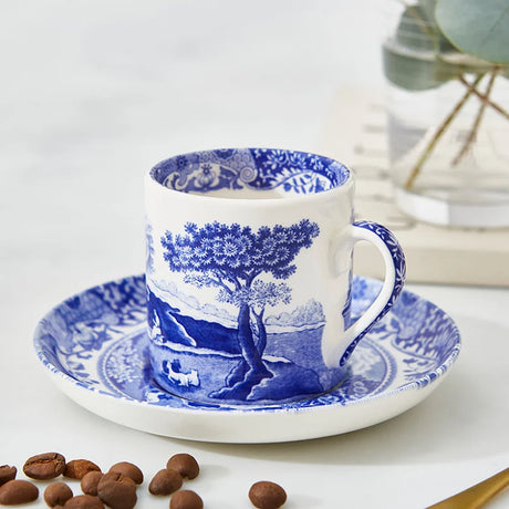 Spode Blue Italian espressokopp med fat 9 cl