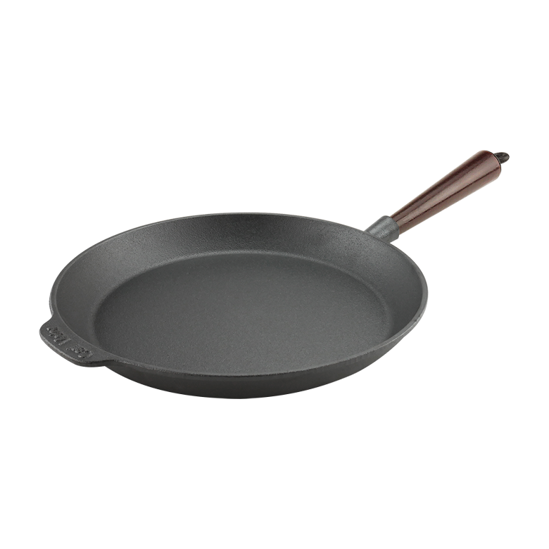 Carl Victor Stekpanna gjutjärn 28 cm Trähandtag