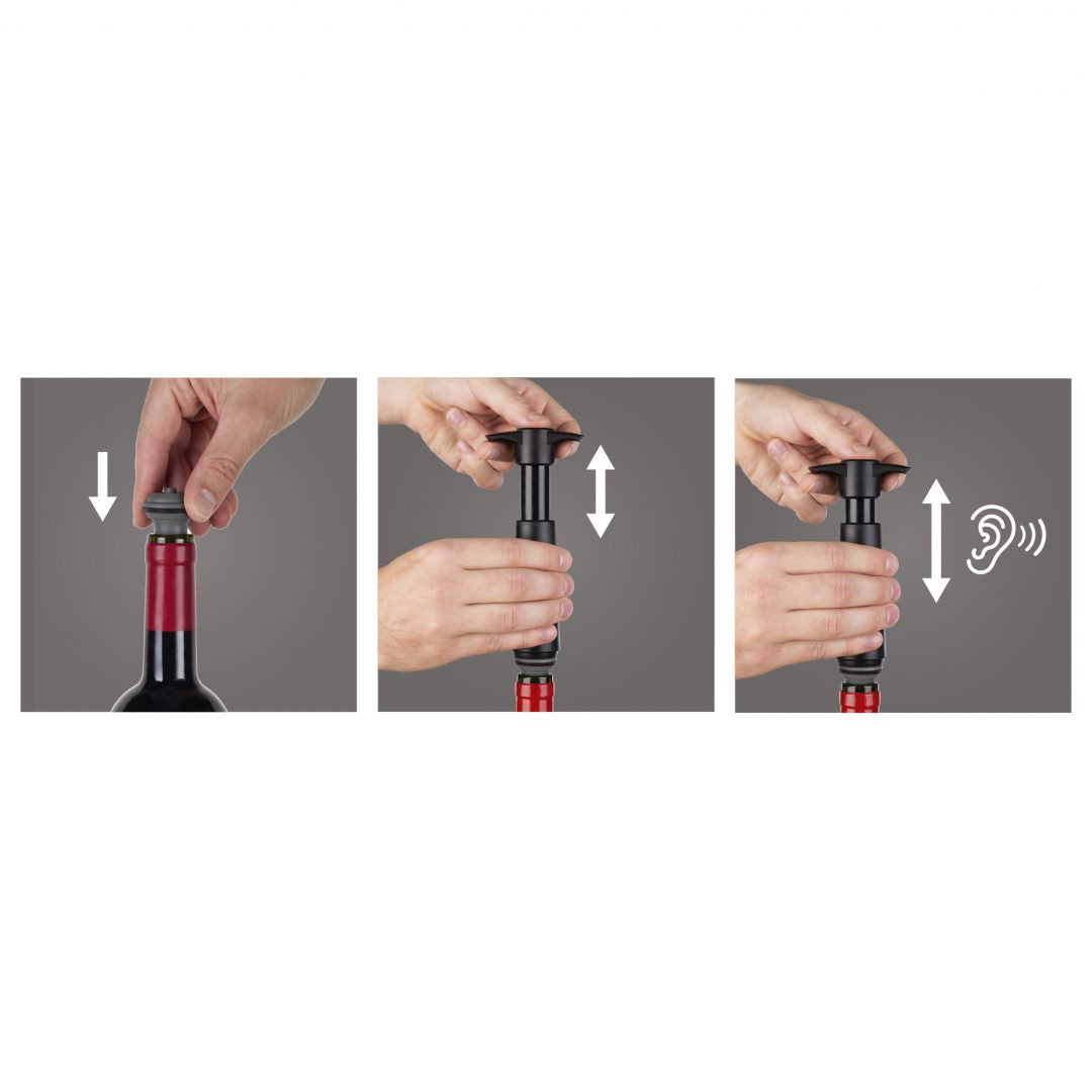 Vacu Vin Wine Saver & 1 Stopper Svart