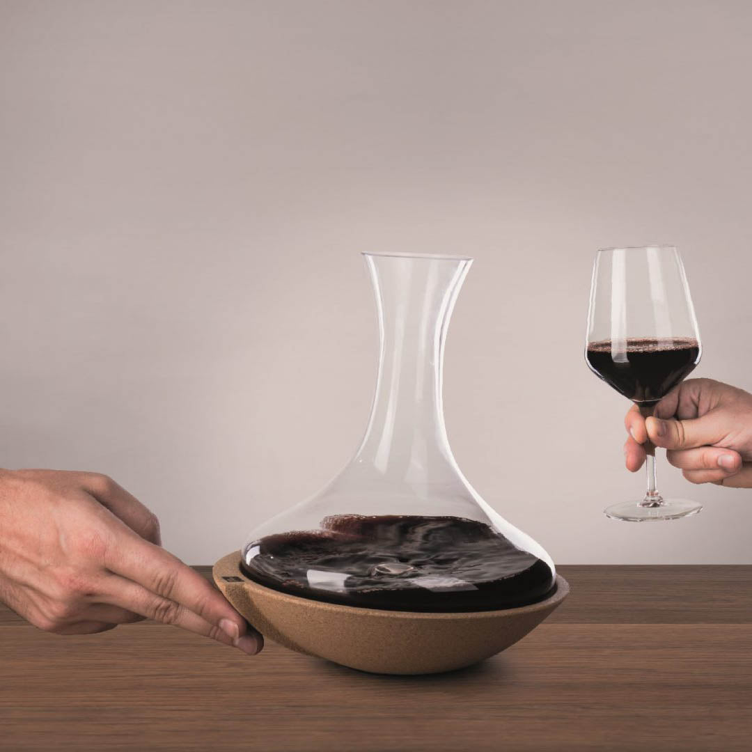 Vacu Vin Swirling Vinkaraff med kork Kristallglas