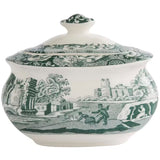 Spode Heritage Green Italian sockerskål med lock 25 cl grön/vit